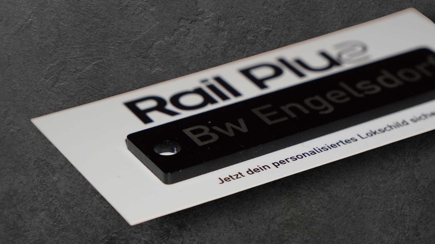 Railway "anodized aluminum sign" individual keychain (laser)