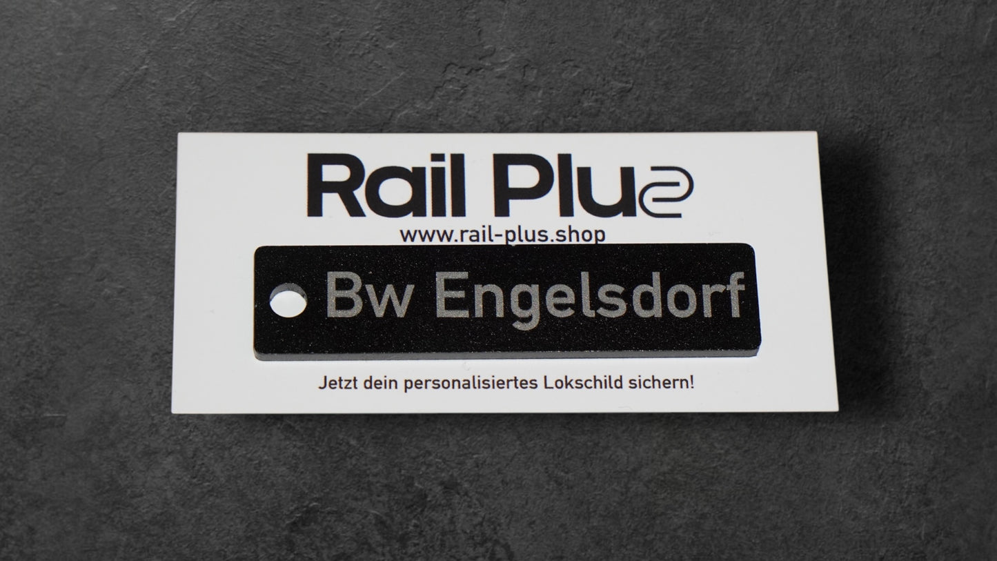 Railway "anodized aluminum sign" individual keychain (laser)