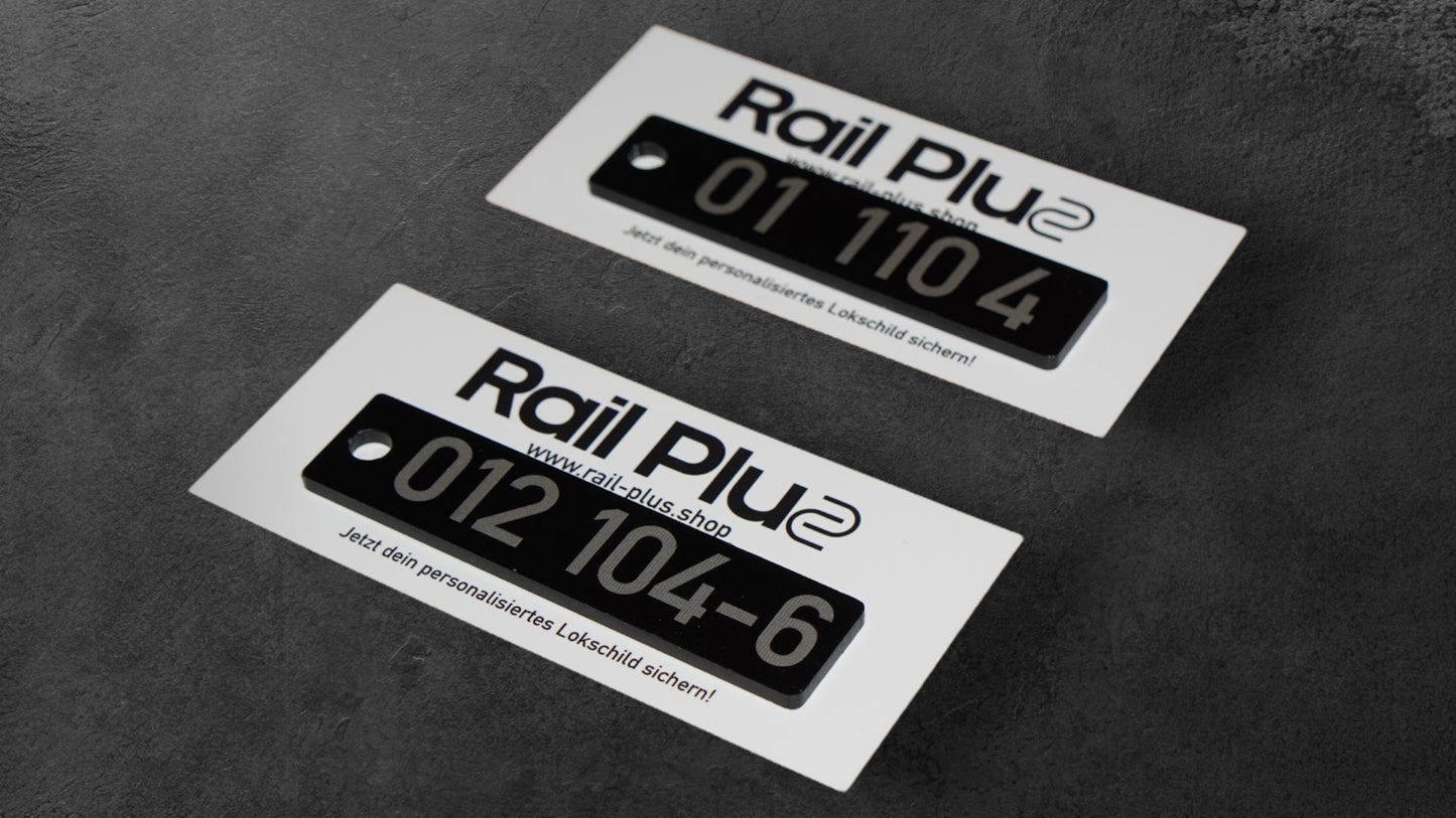 Railway "anodized aluminum locomotive plate" individual keychain (laser)