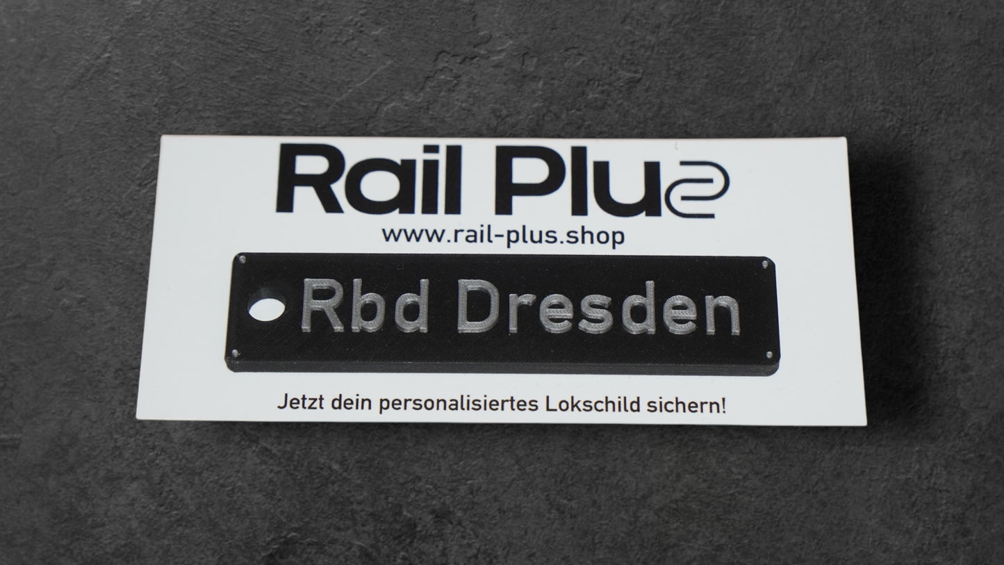 Railway "Sign" personalized keychain (3D printing)